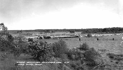 Upper Mississippi Reservoir Dam near Deer River Minnesota, 1940