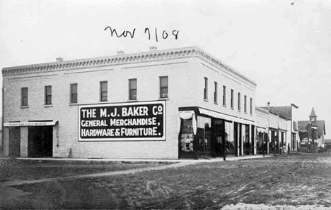 M.J. Baker Company General Merchandise, Deer River Minnesota, 1908