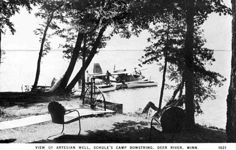 View of Lake Shore at Schule's Camp Bowstring, Deer River Minnesota, 1945