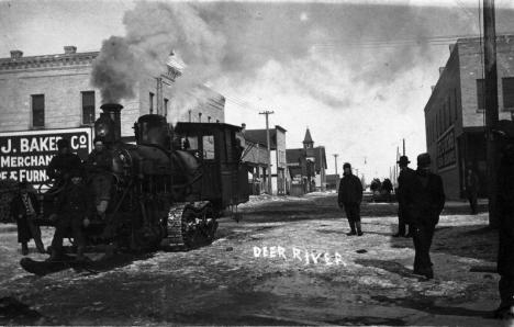 Logging Rail Engine, Deer River Minnesota, 1909