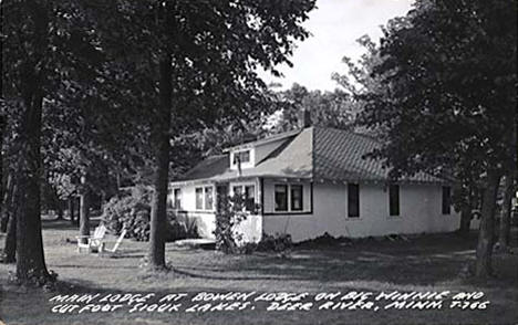 Main Lodge at Bowen Resort on Big Winnie and Cutfoot Sioux, 1950's