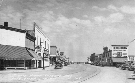 Street scene looking east, Deer River Minnesota, 1930's