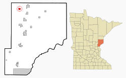 Location of Denham, Minnesota