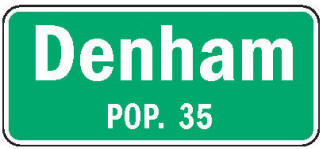 Denham Minnesota population sign