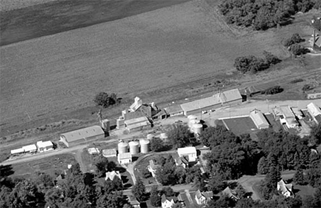 Aerial view, Elevator, Dennison Minnesota, 1972