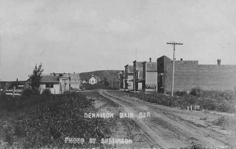 Main Street, Dennison Minnesota, 1909