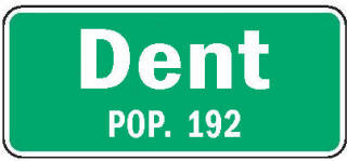 Dent Minnesota population sign