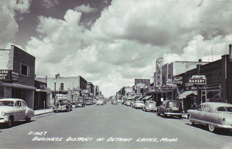 Business District, Detroit Lakes Minnesota, 1952