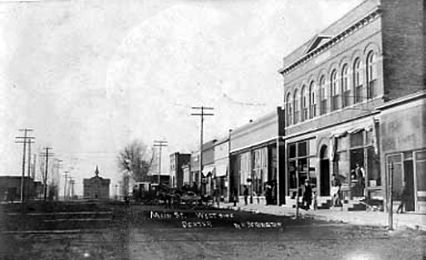 West side of Main Street, Dexter Minnesota, 1908