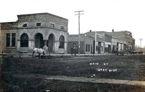 West side of Main Street, Dexter Minnesota, 1908