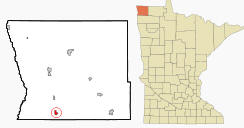 Location of Donaldson, Minnesota