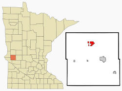 Location of Donnelly, Minnesota