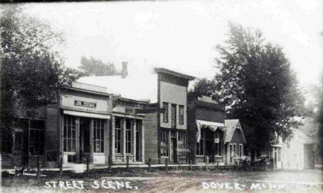 Street scene, Dover Minnesota, 1910's