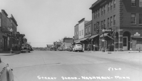 Downtown Nashwauk Minnesota in the 1930's or 1940's