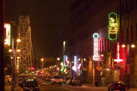 Canal Park at night, Duluth Minnesota