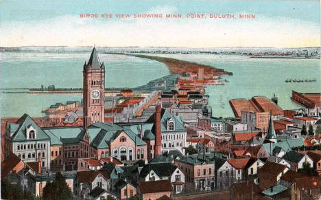 Birds eye view, Duluth Minnesota, 1900's