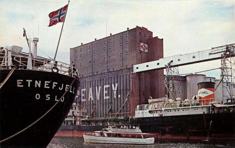 Peavey Grain Elevator and Duluth Harbor, Duluth Minnesota, 1960's