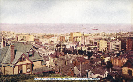 Birds eye view of Duluth Minnesota, 1910's