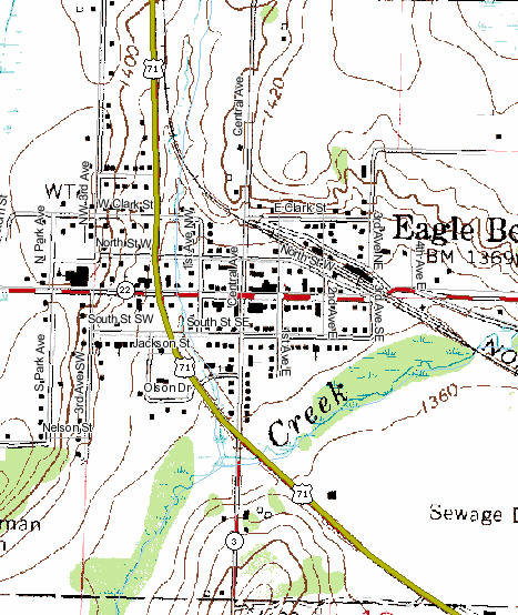 Topographic Map of Eagle Bend Minnesota