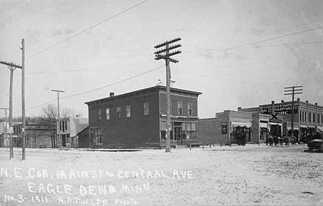 Main Street and Central Avenue, Eagle Bend Minnesota, 1910