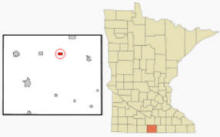 Location of Easton, Minnesota