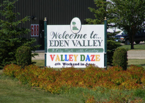 Welcome to Eden Valley Sign, Eden Valley Minnesota, 2009