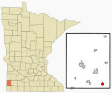 Location of Edgerton, Minnesota