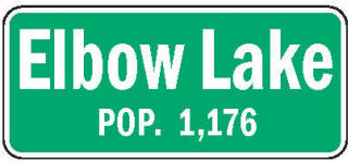 Elbow Lake Minnesota population sign