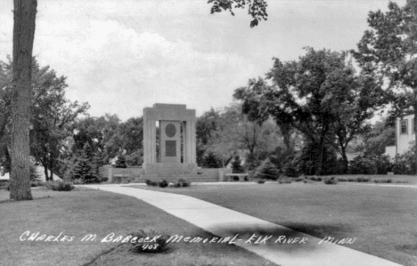 Charles M. Babcock Memorial, Elk River Minnesota, 1951