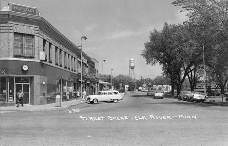 Street scene, Elk River Minnesota, 1960