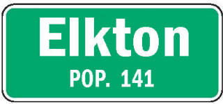 Elkton Minnesota population sign