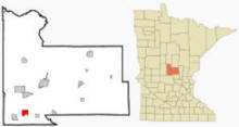 Location of Elmdale, Minnesota