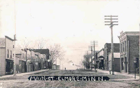 Main Street, Elmore Minnesota, 1911
