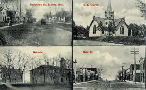 Multiple scenes, Elmore Minnesota, 1910's?