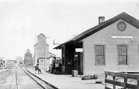 Depot and Elevators, Emmons Minnesota, 1905