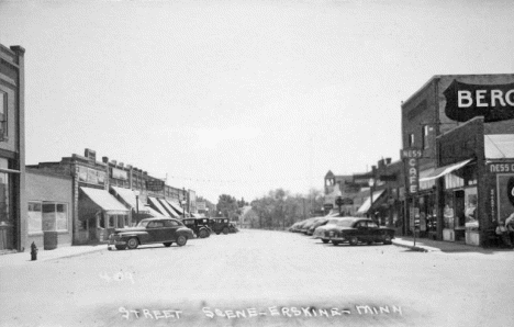 Street scene, Erskine Minnesota, 1940's