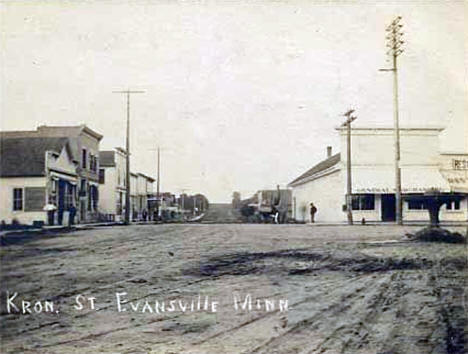 Kron Street, Evansville Minnesota, 1900's
