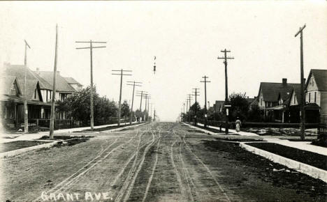 Street scene, Grant Avenue, Eveleth Minnesota, 1908
