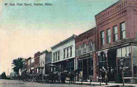 West Side, First Street, Fairfax Minnesota, 1910's