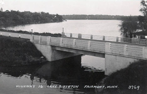 Highway 16 Bridge over Lake Sisseton, Fairmont Minnesota, 1940's