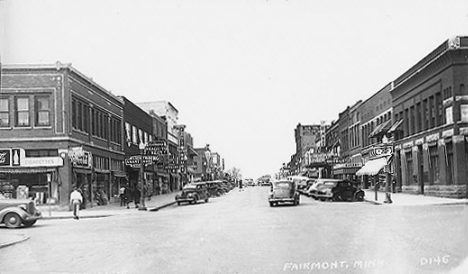 North Avenue at First Street, Fairmont Minnesota, 1940's