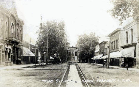 Third Street looking north, Farmington Minnesota, 1919