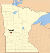 Location of Farwell Minnesota