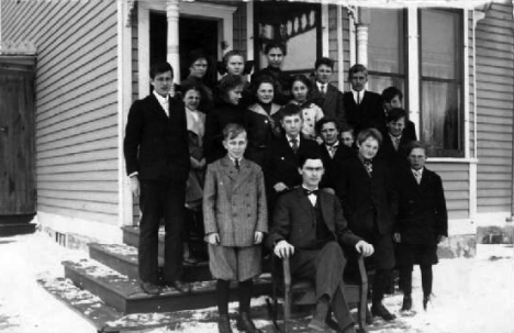 A.R. McManus and his students, Farwell Minnesota, 1910's