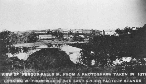 View of Fergus Falls Minnesota, 1871