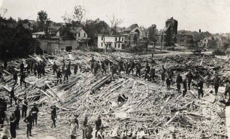 Grand Hotel after the tornado, Fergus Falls Minnesota, 1919