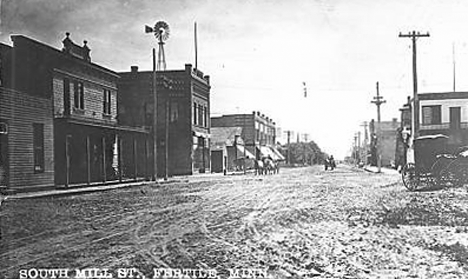 South Mill Street, Fertile Minnesota, 1910's?