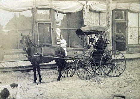 Horse-drawn carriage, Fertile Minnesota, 1900