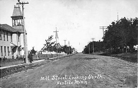 Mill Street looking north, Fertile Minnesota, 1908
