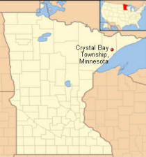 Location of Crystal Bay Township and the community of Finland in minnesota